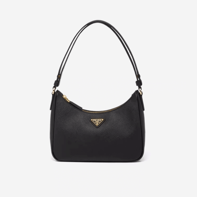 PRADA/Prada【Qixi gift】ladySaffiano Leather MiniHoboHandbag armpit bag black